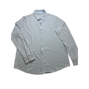 True Classic Mens Light Blue Long Sleeve Button Down Shirt Cotton Spandex Large